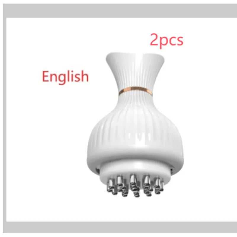 White electronic device with multiple ports on a white background, labeled '2pcs' and 'English'.