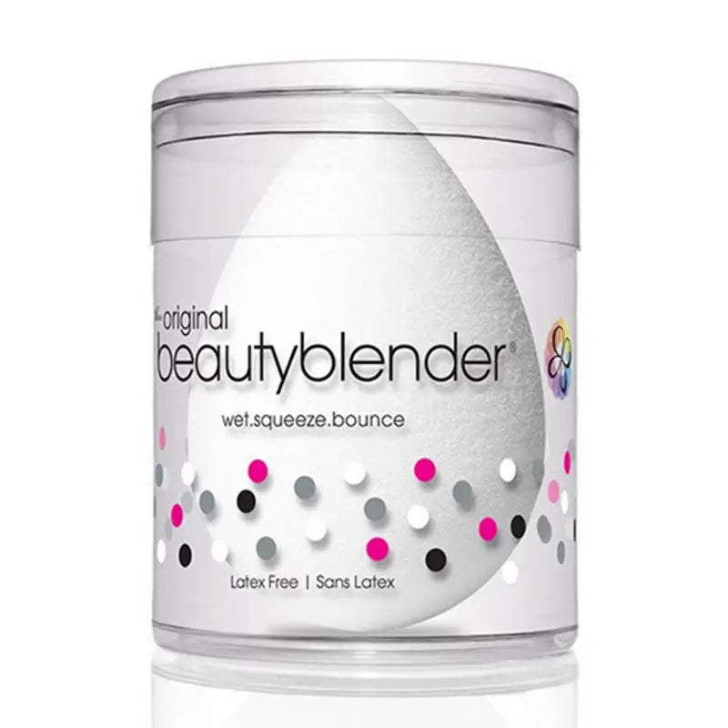 Beautyblender with packaging on a white background
