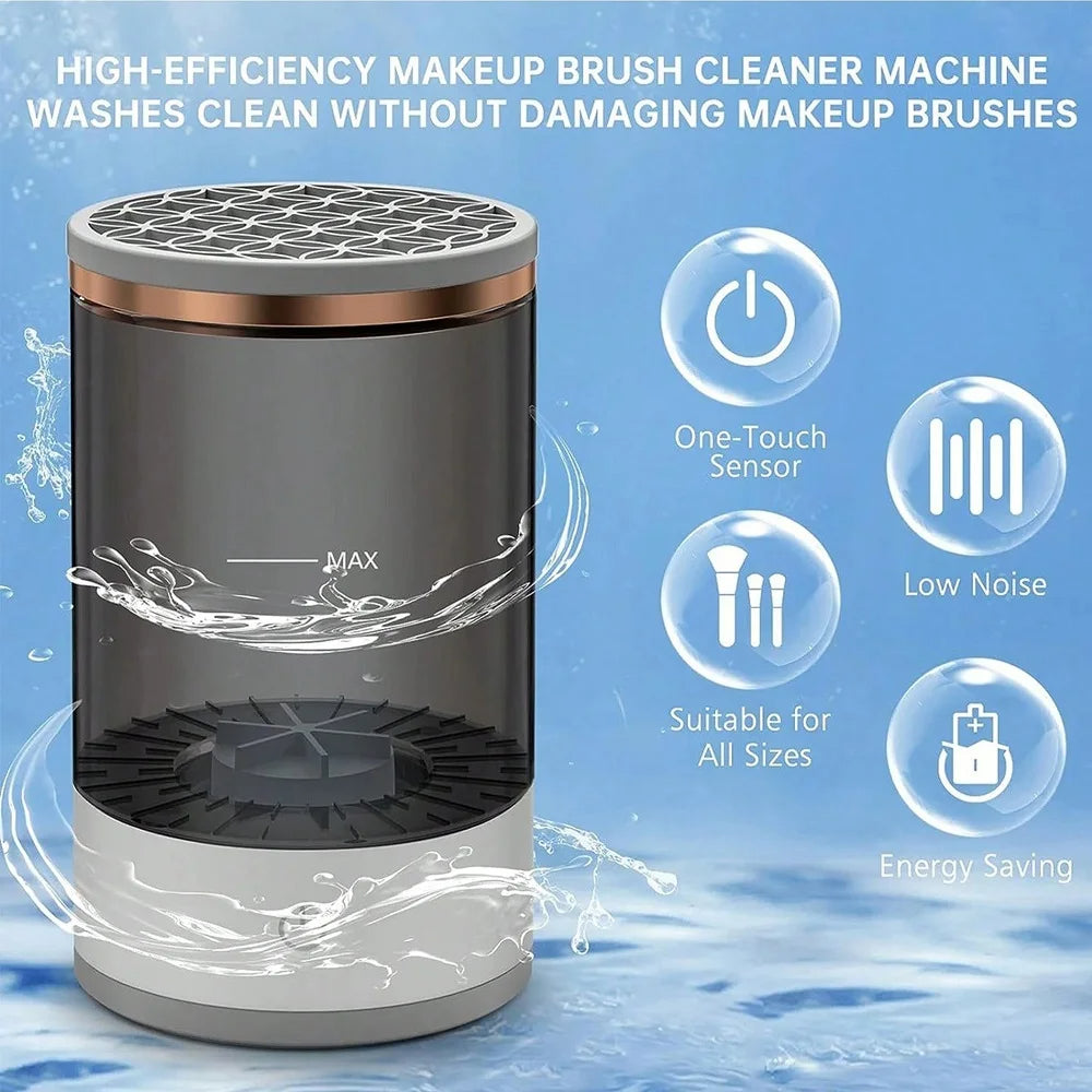 high-efficiency makeup brush cleaner machine washes clean without damaging makeup brushes
