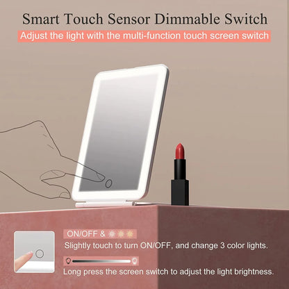 Smart touch sensor dimmable switch with a mirror and lipstick on a beige background