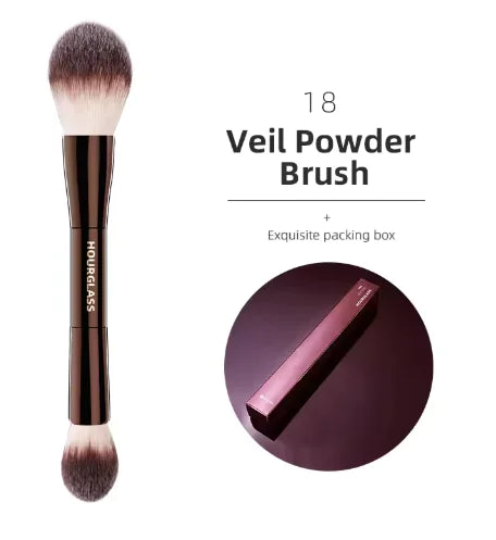Hourglass Veil Powder Brush with packaging on a white background
