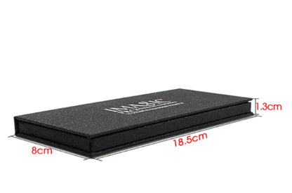 Black rectangular box with dimensions labeled on a white background