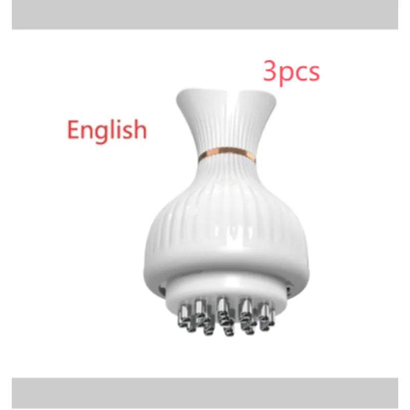 White handheld device with multiple nozzles labeled '3pcs' and 'English' on a gray background