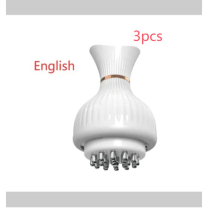 White handheld device with multiple nozzles labeled '3pcs' and 'English' on a gray background