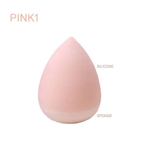 Pink silicone sponge on a white background with 'Pink1' text.